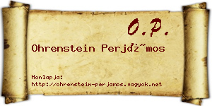 Ohrenstein Perjámos névjegykártya